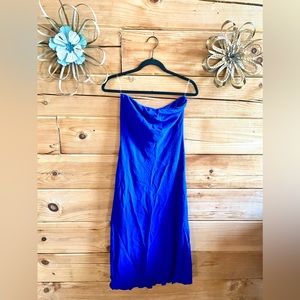 Blue Strapless Midi Dress NWT